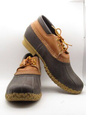 L.L.Bean Brown Leather Bean Boots Gumshoes Size 10 Made in USA Exel Cond- 175060